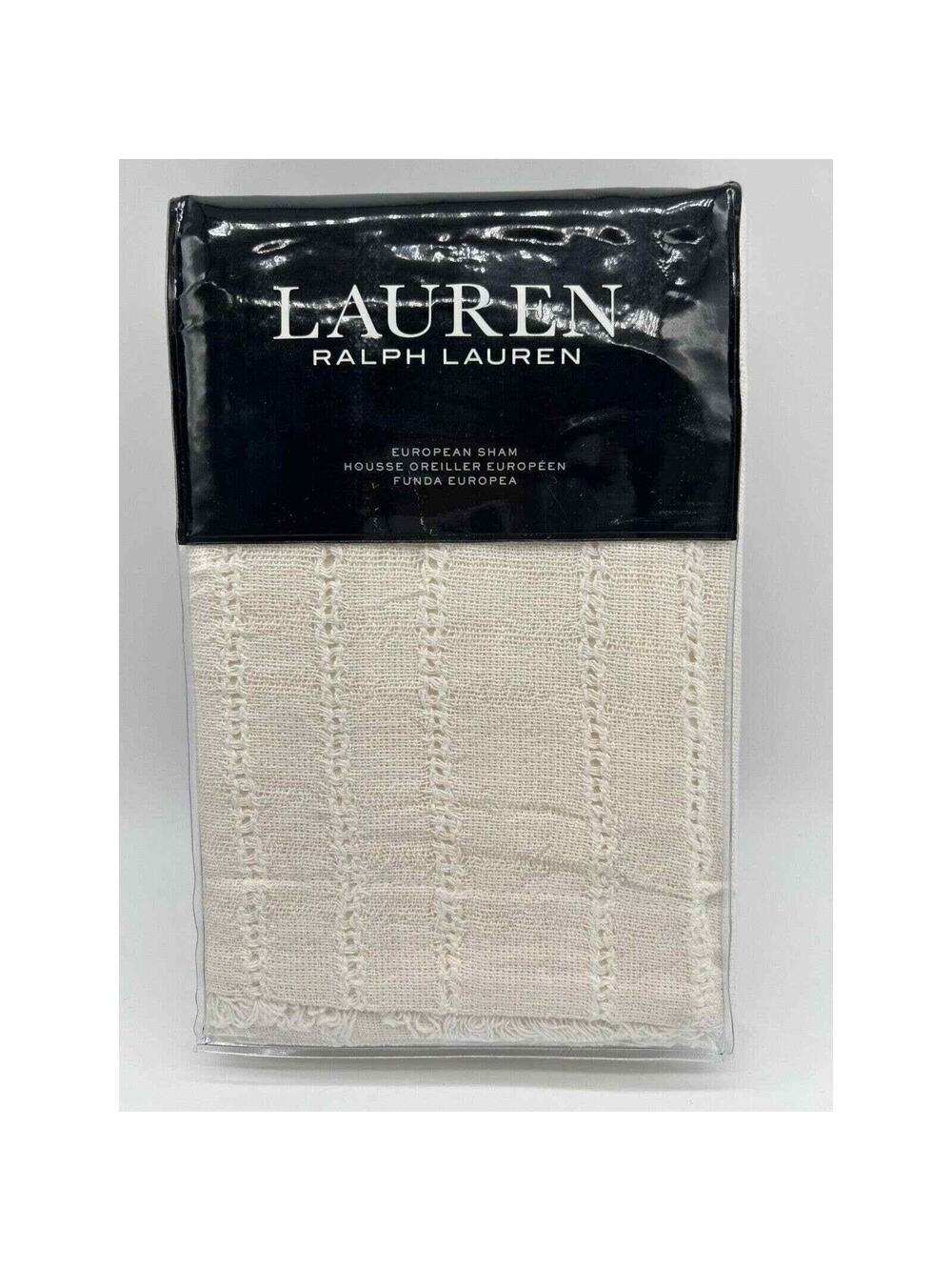 Lauren Ralph Lauren Callen EURO SHAM Cream 26" x 26" Open Weave $135 NWT,,